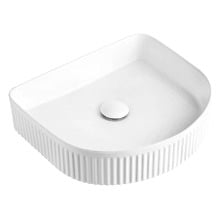 Gloss White Fluted Archie Arched Ceramic Basin